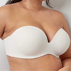 Ambrielle Lightly Lined Everyday Strapless Bra in Pristine Ivory